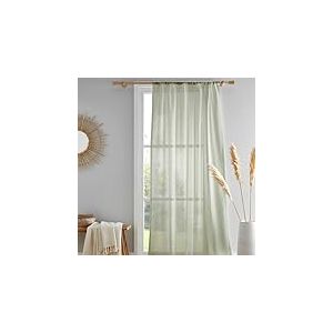 Drift Home - Rideau en Coton Semi-Transparent Vert Sauge - 140 x 137 cm - Coton recyclé Durable - 1 Panneau de Rideau en Vert - Rideau Transparent Vert - Voile/Filet Vert pour fenêtre