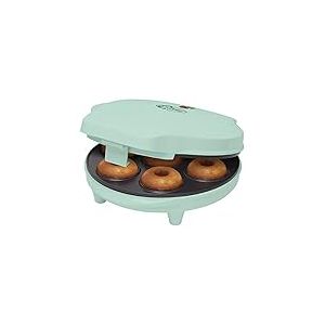 Bestron Appareil à donuts au Design Rétro, Mini-Machine à Donuts pour 7 petits Donuts, inclut Témoin de Cuisson & Revêtement Antiadhésif, 700 Watts, Sweet Dreams Collection, Couleur: Vert