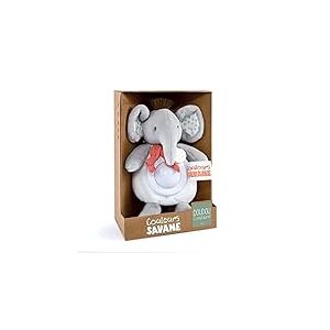 Doudou et Compagnie - Couleurs Savane - Veilleuse éléphant- Gris - 15cm - Cadeau naissance - DC4080