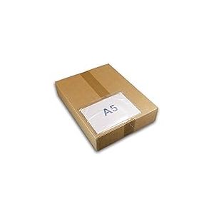 50 Pochette A5 porte-documents adh&eacute;sives transparentes neutres, pour petit colis 225 x 165 mm (A4 pli&eacute; en 2) Pochette collante pour insertion des documents de marque UNIVERS GRAPHIQUE ref UGPAN3-50