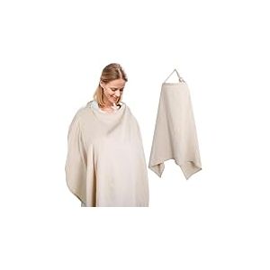 Cozary Tablier Allaitement, Cape Allaitement, 76 x 110 cm, écharpe d'allaitement douce et respirante, en coton, housse d'allaitement pour l'allaitement avec sangle de réglage au dos, sangle réglable