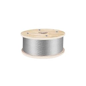 VEVOR Cable Inox 152 m C&acirc;ble M&eacute;tallique Acier Inoxydable 4,8 mm Bobine Fil de Suspension 1x19 Brins R&eacute;sistance &agrave; Rupture 1905,1 kg pour Rampes d'Escalier Corde &agrave; Linge Suspendre Guirlandes Lumineuses