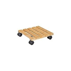 WAGNER Support &agrave; roulettes pour Pot de Fleur Bamboo 29 x 29 x 7 cm I Porte Plante pour l'int&eacute;rieur, Bois de Bambou Clair I Roule Pot en Bois I Capacit&eacute; de Charge 100 kg I Made in EU - 20026501