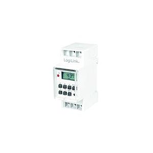 LogiLink ET0010 ET0010-DIN-Rail Minuterie avec minuterie num&eacute;rique et LCD pour Allumer Facilement Les n&eacute;ons, Les Chauffe-Eau, Les lanternes, Les syst&egrave;mes d'irrigation, etc