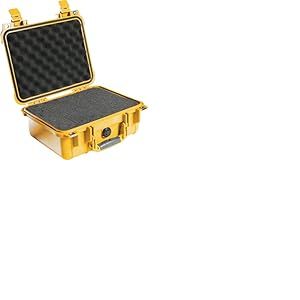 PELI 1400 valise de transport antichoc, &eacute;tanche IP67, capacit&eacute; de 9L, fabriqu&eacute;e en Allemagne, avec insert en mousse personnalisable, jaune