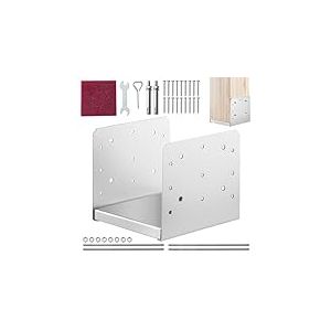 VEVOR Support de Poteau Bois 8"x 8" 203x203 mm Base d'Ancrage Poteaux Acier Inoxydable Taille Interne 185x198 mm avec Accessoires pour Rambarde, Main Courante, Balustrade de Terrasse, Porche, Pavillon