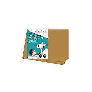 Papier cartonn&eacute; couleur A4 couleurs intenses, feuilles color&eacute;es 180gr pour artisanat, imprimez vos documents et dessins cr&eacute;atifs, feuilles de couleurs A4 &middot; m-office (250 feuilles, marron clair)