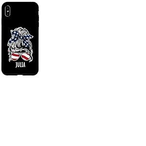 Alice Chignon cheveux désordonnés avec lunettes de soleil ruban USA Coque pour iPhone XS Max