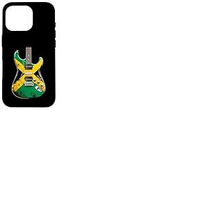 Drapeau Jamaïque Guitare Electrique Rétro Drapeau Jamaïque Coque pour iPhone 16 Pro