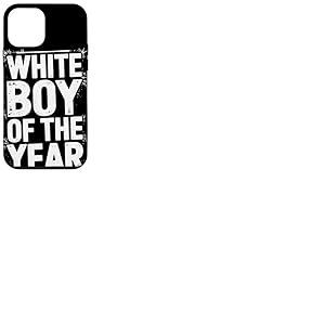 White Boy Of The Year Message Humour Noir Sarcastique Coque pour iPhone 12 mini