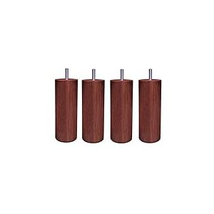 Margot 3700527844190 Cylindre Lot de 4 Pieds de Sommier, Acajou, Hauteur 17 cm