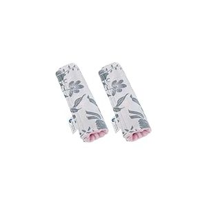 Medi Partners Protège Ceinture Enfant 2 Pièces Coussin de Sécurité Voiture Protege Kids 17x22cm 100% Coton Minky Cover Securite Auto Poussette pour Bebe Amovible (Berry avec Rosa Minky)