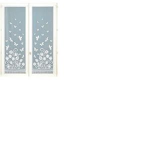 Home Maison Paire de Vitrages Frang&eacute;s et Dentell&eacute;s, Polyester, Blanc, 120x60 cm