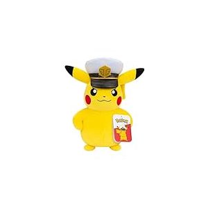 Pok&eacute;mon Peluche Captain Pikachu Peluche Douce de 20 cm avec la Casquette de Captain et des d&eacute;tails Authentiques