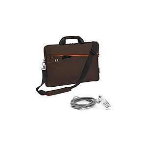 PEDEA Housse pour ordinateur portable "Fashion" Étui pour ordinateur portable jusqu’à 15,6 pouces (39,6 cm) Sacoche à bandoulière avec cadenas inclus, brun