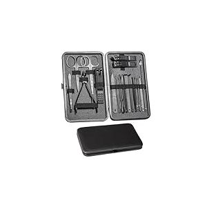 BillyBath Kit de Manucure Pedicure Homme 18 pièces, Trousse Manucure Femme, Kit de Pédicure pour Pied, Coupe Ongle en Acier Inox, Kit Manicure Ongles Professionnel Outils Accessoires (Noir)