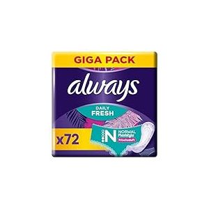 Always Daily Fresh Lot de 72 protège-slips pour femme Flexistyle Gigapack Parfum frais Convient à toutes les formes de culotte Respirantes et flexibles