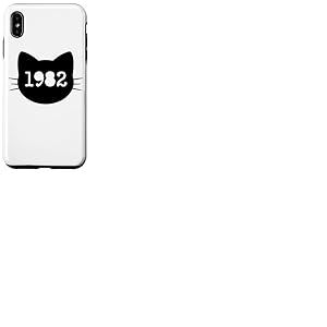 Chat né en 1982 Ans Anniversaire Maman de chat Papa de chat Coque pour iPhone XS Max