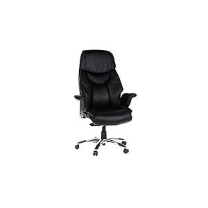 hjh OFFICE XXL Fauteuil de Direction Prado Similicuir Noir Fauteuil de Bureau Confortable avec Rembourrage &eacute;pais, Dossier Haut