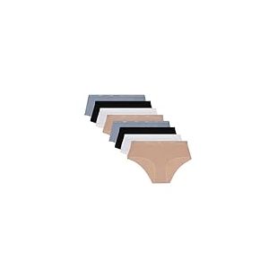 DIM Femme Lot de Les Pockets Ecodim X8 Boxer, Noir/Blanc/Gris/Peau, XL EU