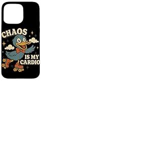 Chaos Is My Cardio Funny Roller Duck Graphique rétro Coque pour iPhone 15 Pro Max