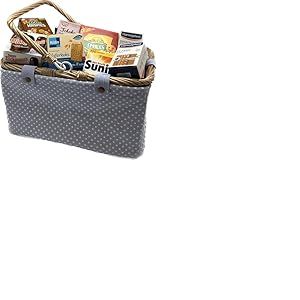tanner DER KLEINE KAUFMANN 4017.3 Panier Vintage Lilas avec Crochet en Osier Accessoires pour Magasin de marchands Design Alimentaire, Multicolore, befüllt