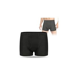 CARER BEAUTY Culotte d'incontinence pour homme en coton avec coussinet absorbant, respirant, doux, réutilisable, anti-fuite pour patients chirurgicaux et personnes souffrant d'incontinence Noir-2XL