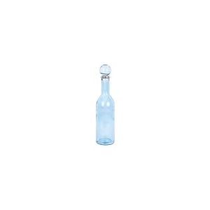Romimex Bouteille bleue en verre recyclé 14 x 50 x 14 cm
