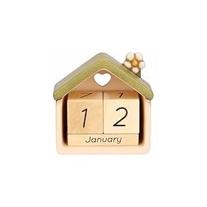 Thun - Calendrier de Table - céramique - Collection Country Bloom - 11,6 x 6,0 x 11,4 cm