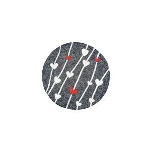 cilio Lana Cuore Dessous de Plat en Feutre Lavable en Laine de Mouton pour casseroles, Assiettes, moules et poêles Chauds, résistants à la Chaleur jusqu'à 100 °C, Ø 21 cm, Rond, Gris et Blanc