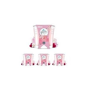 Glade Bougie Vegan Cadeau Saint-Valentin - Parfum Infusé Huiles Essentielles - Nouvelle Formule Sans Huile De Palme - I Love You - 1 Bougie (Lot de 4)