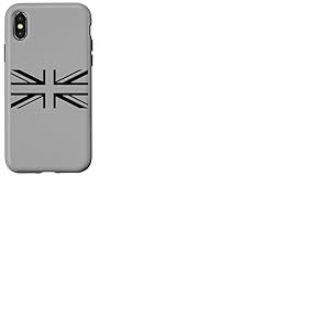 Drapeau Union Jack Noir Grande-Bretagne Angleterre Coque pour iPhone X/XS