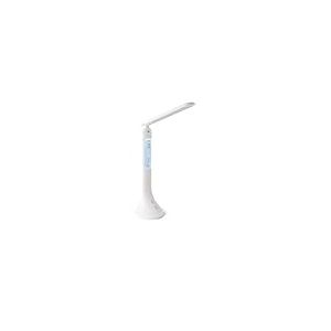 Eglo LED Lampe de table Coluccia, lampe de chevet avec réveil et thermomètre, intensité lumineuse variable par touches, lampe de bureau en plastique blanc, blanc neutre
