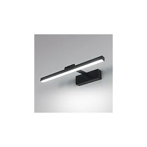 Comely Lampe Miroir Salle de Bain 9W 1100LM 220V, 40cm Lampe Miroir Applique LED, Blanc Froid 6500K Luminaire Salle de Bain IP40 Noir pour Salles de Bains, Cuisines, Salles &agrave; Manger et Salon