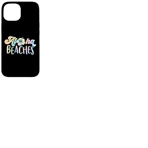 Aloha Beaches, plage de vacances hawaïenne amusante à l'hibiscus pastel Coque pour iPhone 15