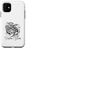 Venom & Bloom - Snake with Flowers Tattoo Style Coque pour iPhone 11