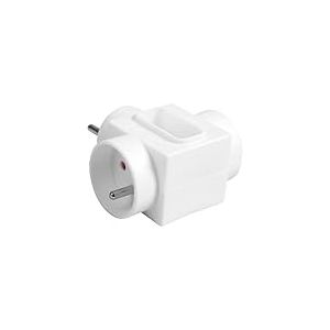 ITENSE - Multiprise électrique, Prise Multiple - Fiche Triplite - 3 Prises - 2 x 16A + 1 x 6A - Multiprise électrique Murale - Couleur: Blanc - Sécurité Enfant - Matière: PVC - Tension: 230V