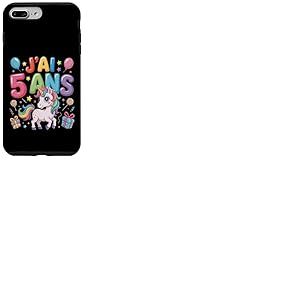 Enfant Licorne Enfant 5ans Anniversaire Garcon Fille Licorne Coque pour iPhone 7 Plus/8 Plus