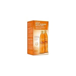 KATIVA – Professional Post Straightening Lot 2 pcs | Shampooing & Après-Shampooing à la Kératine 225 ml | Sans Sel | Prolonge le Lissage | Anti-Frisottis & Brillance | Entretien Lissage Brésilien