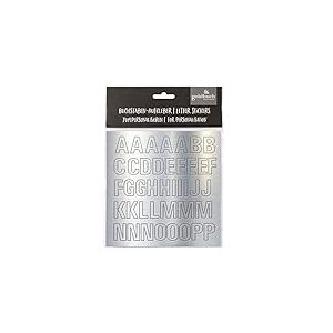goldbuch 10209 - Lot de lettres adh&eacute;sives argent&eacute;es - 2 feuilles de lettres &agrave; coller - Avec alphabet de A &agrave; Z, chiffres de 0 &agrave; 9, voyelles avec tr&eacute;ma, points, moins et caract&egrave;re &szlig;