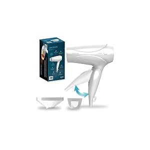 Cecotec Ionicare Sèche-Cheveux Travelwhite 2400W, Compact & Pliable, Fonction Ionizer Professionnelle, Flux d'air Puissant et Réglage Turbo/Centre, Température pour des Cheveux Parfaits, Haircare