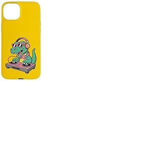 DJ Dino Funny Music Lover Tourne-Disque Dinosaure Coque pour iPhone 15 Plus