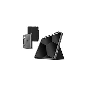 STM Dux Plus Étui de Protection Compatible avec Apple iPad 10,9" A16/10ème génération (2022) Noir (Norme Militaire, Compartiment pour Apple Pencil, Fonction Support, Support Veille/Veille)