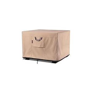 QH.HOME Housse de protection pour brasero carr&eacute; - 84-91 cm, en tissu polyester robuste 900D, r&eacute;sistant aux d&eacute;chirures, aux UV, imperm&eacute;able et r&eacute;sistant &agrave; la d&eacute;coloration, pour brasero ext&eacute;rieur carr&eacute;