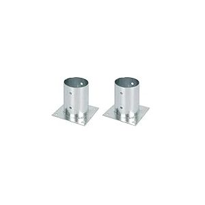 Alberts 211950 Ancre sur platine | pour poteau en bois rond ou carré | galvanisée à chaud | Ø 101 mm | Set de 2 pièces