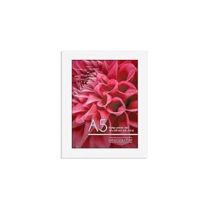 Americanflat Cadre Photo A5 Blanc - MDF avec Verre Incassable Poli, Chevalet & Matériel de Suspension Intégré - Format Horizontal et Vertical pour Mur et Dessus de Table - 14,8x21 cm