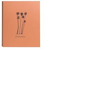 Exacompta - R&eacute;f. 17046E - Album photos classeur SUMMERTIME - 60 pages noires A4 - feuillets intercalaires cristal - 120 photos - couverture en papier lisse Orange