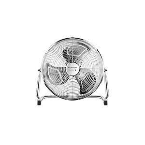 Taurus Sirocco 18 - Ventilateur de sol 120W, 3 vitesses, silencieux, 3 hélices métalliques / 45 cm de diamètre, inclinaison réglable, grille amovible, base antidérapante