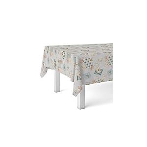 Martina Home Nappe en Toile cir&eacute;e Recife Bleue 200 x 140 cm