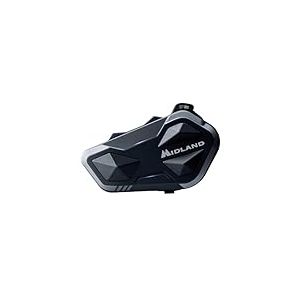 Midland- Intercom Moto BTR1 Individuel, Écouteurs Bluetooth sans Fil Casque Moto Étanche IPX6 Portée 800m, 4 Personnes Conference, Batterie 23H, Parallel Audio Connexion GPS/Musique Conforme ECE 22.06